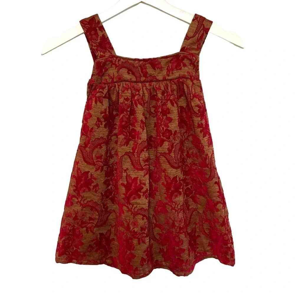boutique cotton caboodle 6 holiday jacquard baroque print dress jumper‎ overall